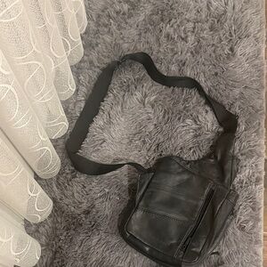 Black Leather Crossbody Bag
